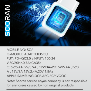 شارژر دیواری 35 وات مدل SO/PQ35CA