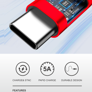 کابل شارژ USB به Type-C مدل S0406C – شارژ سریع 5 آمپر و انتقال داده مطمئن